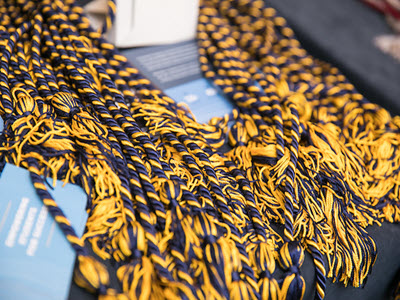 yellow and black honor cords