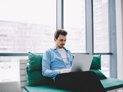 Person working on laptop