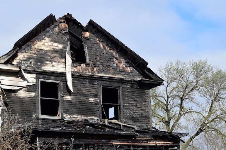 house destroyed by arson