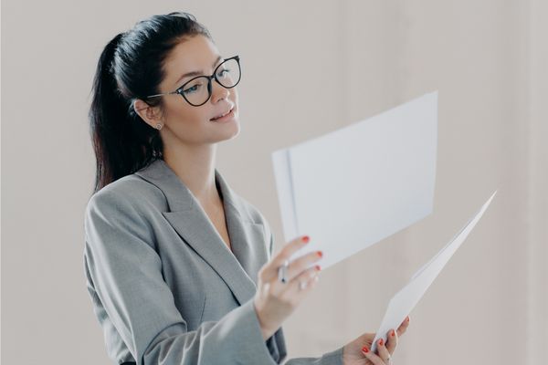 intelligence analyst reading documents