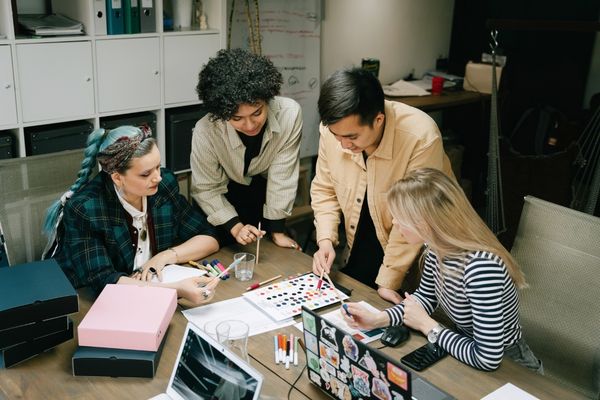 marketing professionals reviewing content