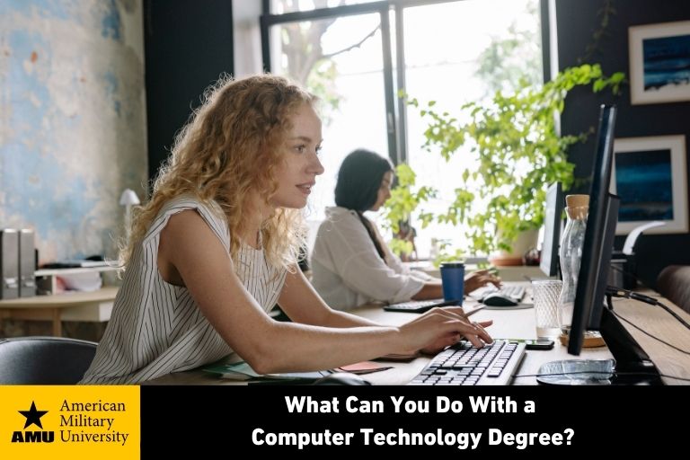 what-can-you-do-with-a-computer-technology-degree computer technology student typing on computer