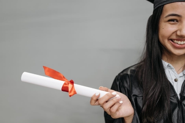communication degree student with diploma