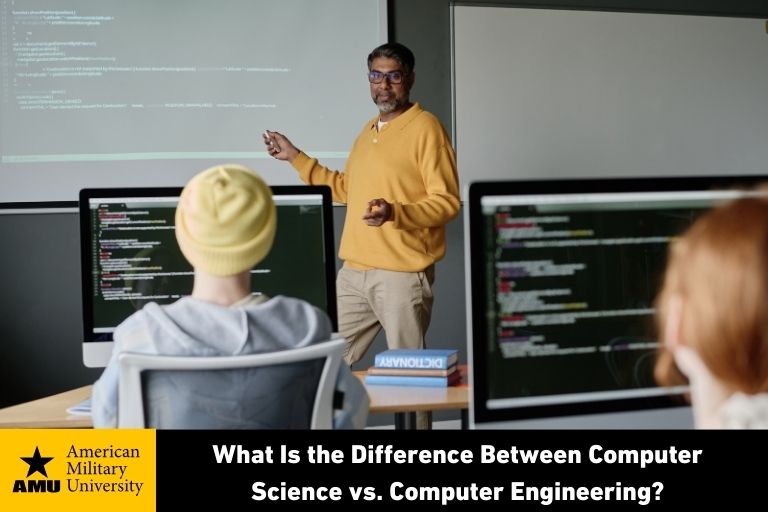 computer science vs. computer engineering being discussed in college class